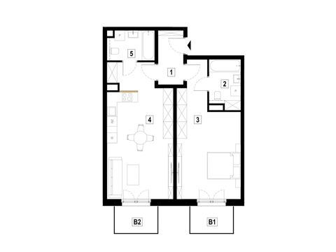 Plan 2 pok. 70m²
