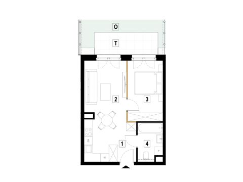 Plan 2 pok. 39m²