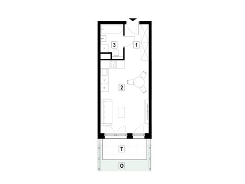 Plan 1 pok. 30m²