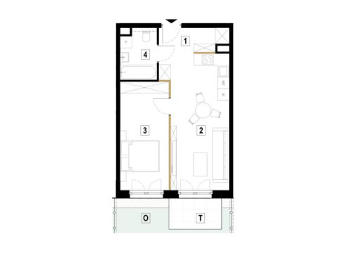 Plan 2 pok. 45m²