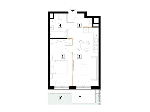 Plan 2 pok. 44m²