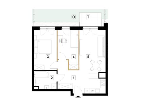 Plan 3 pok. 54m²