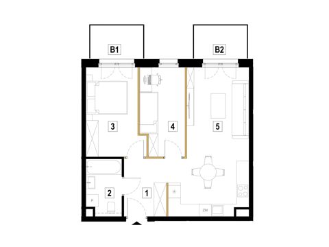 Plan 3 pok. 54m²