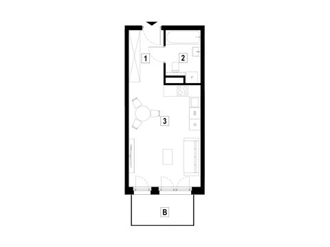 Plan 1 pok. 31m²