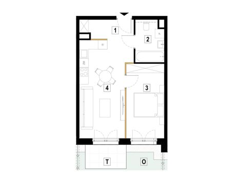 Plan 2 pok. 42m²