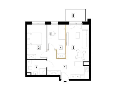 Plan 3 pok. 54m²