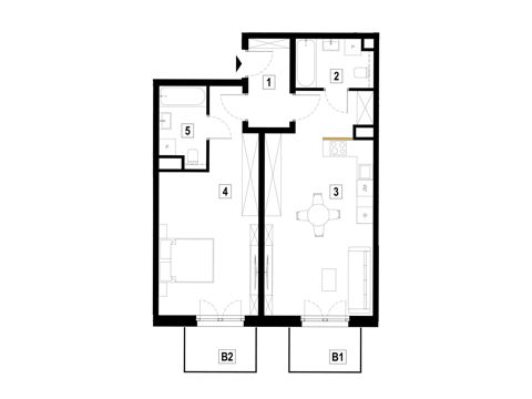 Plan 2 pok. 68m²