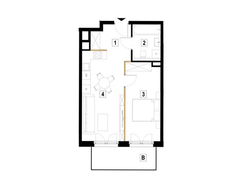 Plan 2 pok. 44m²