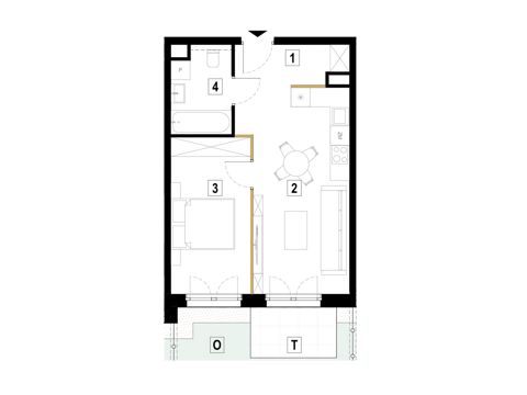 Plan 2 pok. 42m²