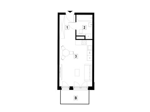 Plan 1 pok. 31m²