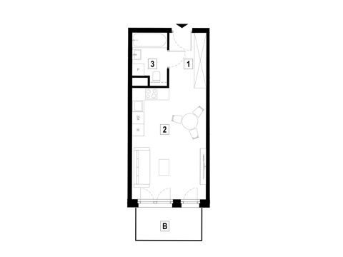 Plan 1 pok. 30m²