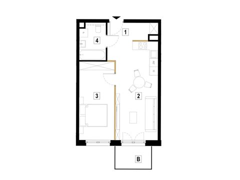 Plan 2 pok. 45m²