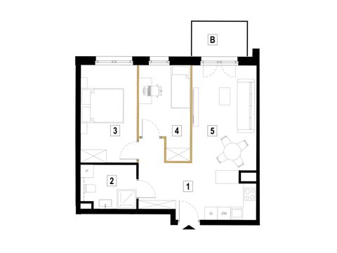 Plan 3 pok. 54m²