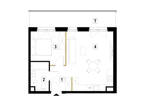 Plan 2 pok. 43m²