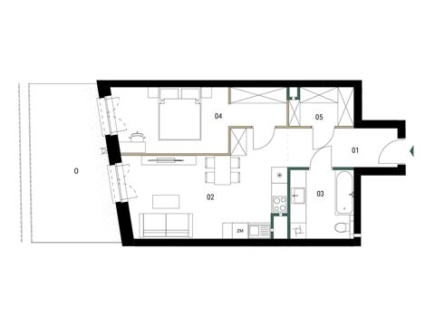Plan 2 pok. 50m²