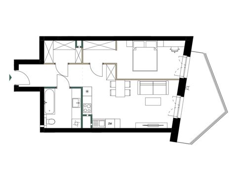 Plan 2 pok. 50m²