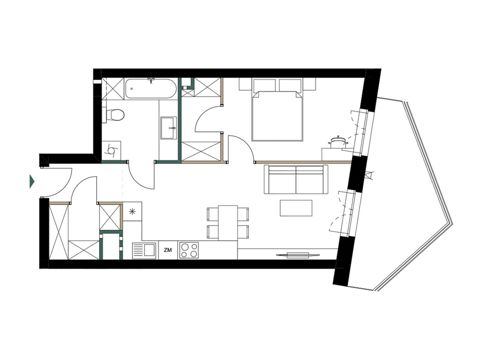 Plan 2 pok. 47m²