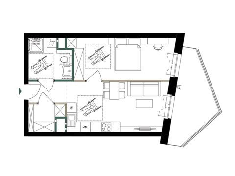 Plan 2 pok. 46m²