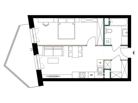 Plan 2 pok. 47m²
