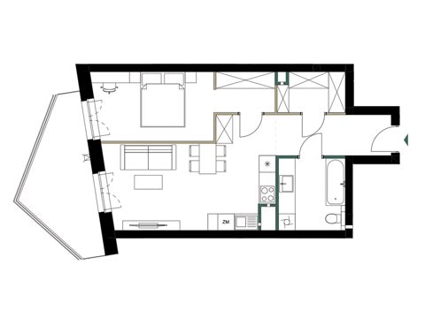 Plan 2 pok. 50m²