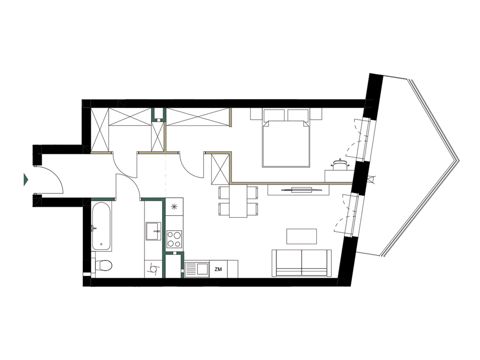 Plan 2 pok. 50m²