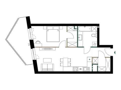 Plan 2 pok. 47m²