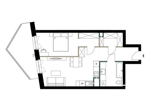 Plan 2 pok. 50m²