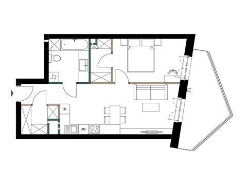 Plan 2 pok. 47m²