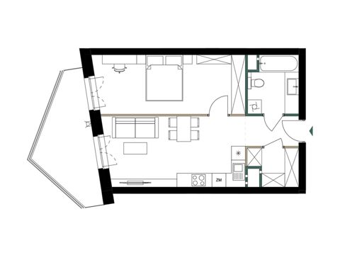 Plan 2 pok. 47m²