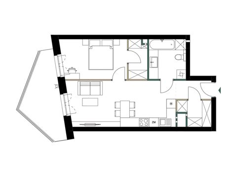 Plan 2 pok. 47m²
