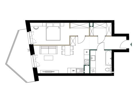 Plan 2 pok. 50m²