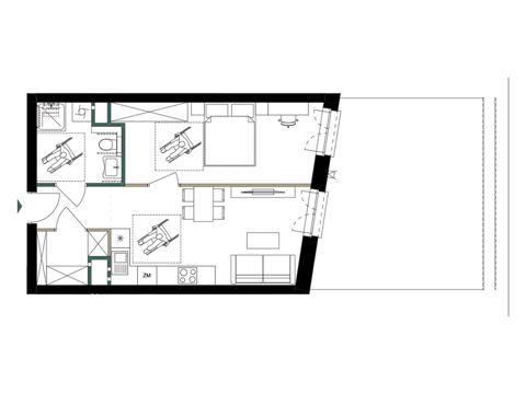 Plan 2 pok. 46m²
