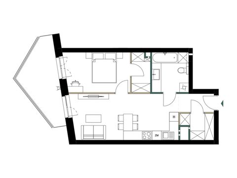 Plan 2 pok. 47m²