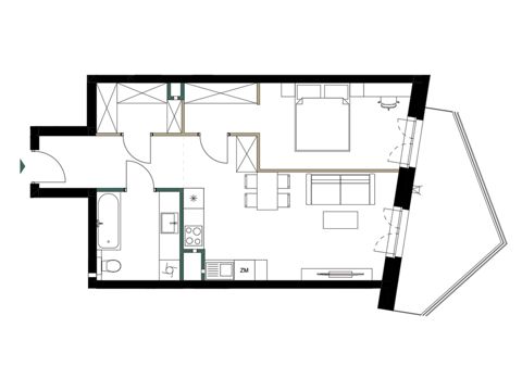 Plan 2 pok. 51m²