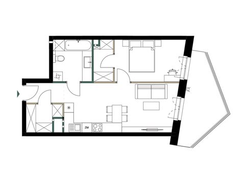 Plan 2 pok. 48m²