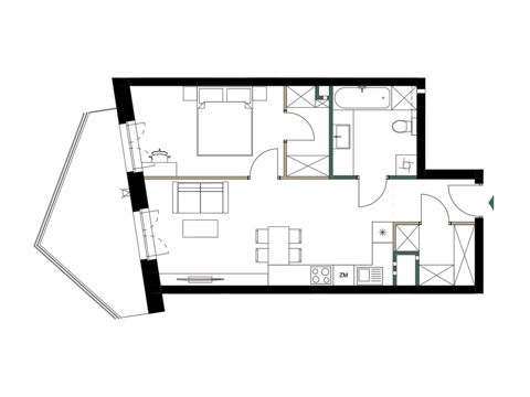 Plan 2 pok. 48m²