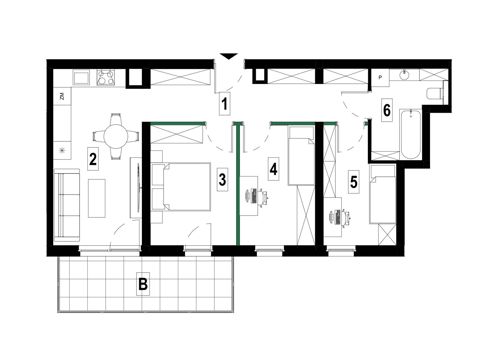 Plan 4 pok. 66m²