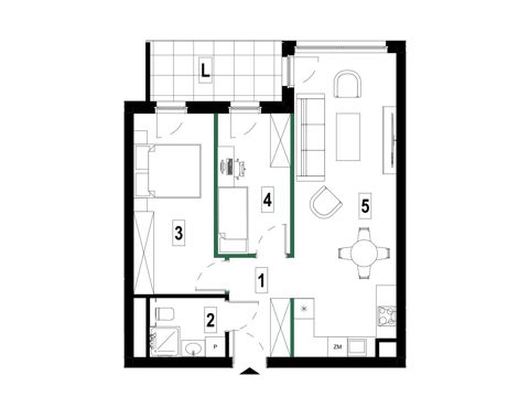 Plan 3 pok. 59m²