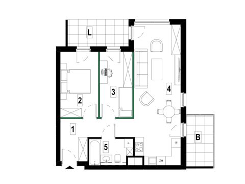 Plan 3 pok. 63m²