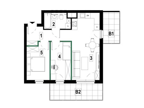 Plan 3 pok. 53m²