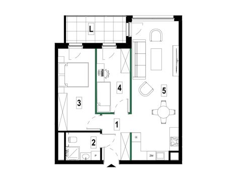 Plan 3 pok. 60m²