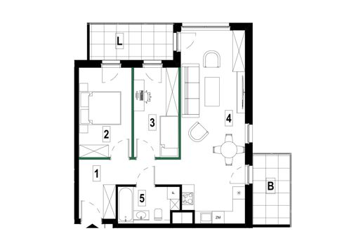 Plan 3 pok. 63m²