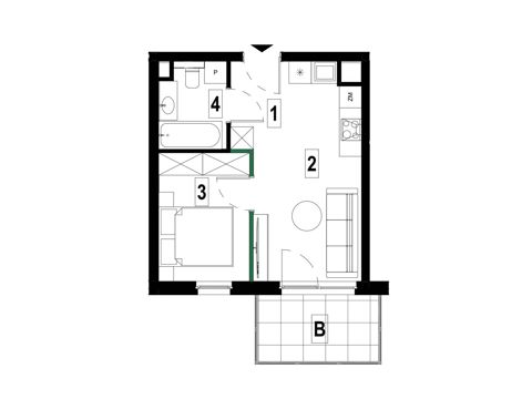 Plan 2 pok. 31m²