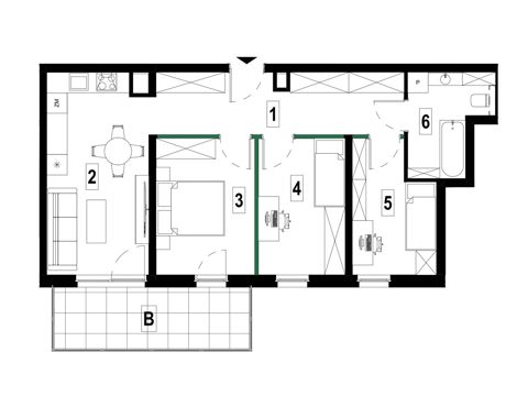 Plan 4 pok. 67m²