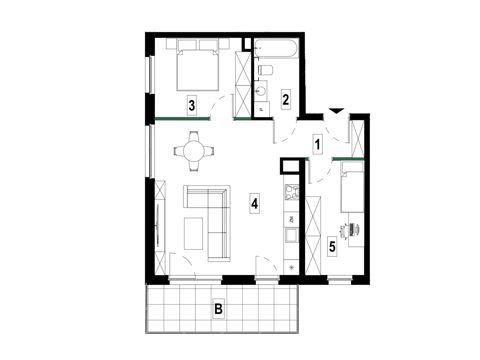 Plan 3 pok. 62m²