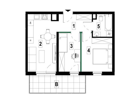 Plan 3 pok. 49m²