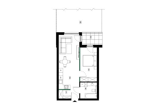 Plan 2 pok. 44m²