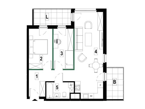 Plan 3 pok. 63m²