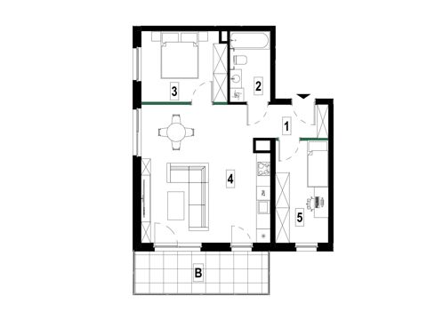 Plan 3 pok. 62m²