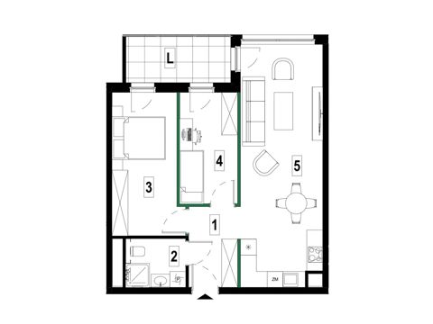 Plan 3 pok. 60m²